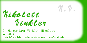 nikolett vinkler business card